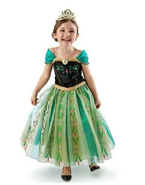 Girls Pretty Dress The Frozen Anna Princess Dresses Christmas Evening Girl Party Custome dress 4 9Y