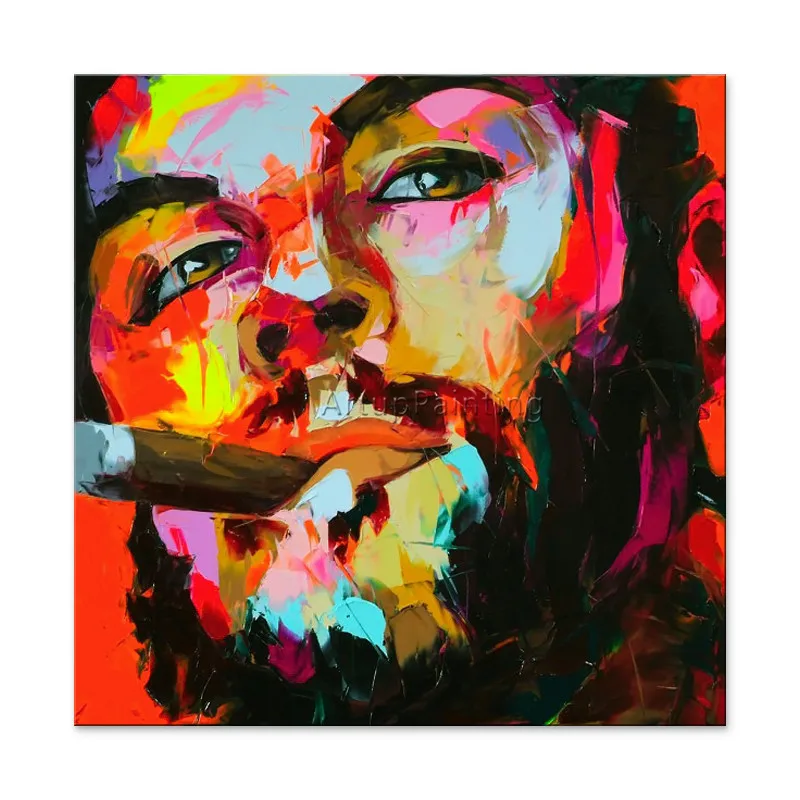 Francoise Nielly canvas painting Palette knife portrait Face Oil painting Impasto figure wall art wall pictures